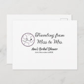 旅行ブライダルシャワー名恋しく思の追加日付Mrs. sim ポストカード (正面/裏面)