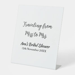旅行ブライダルシャワー名恋しく思の追加日付Mrs. sim 台座サイン