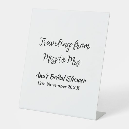 旅行ブライダルシャワー名恋しく思の追加日付Mrs. sim 台座サイン (正面)