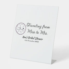 旅行ブライダルシャワー名恋しく思の追加日付Mrs. sim 台座サイン