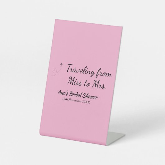 旅行ブライダルシャワー名恋しく思の追加日付Mrs. sim 台座サイン (正面)