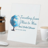 旅行ブライダルシャワー名恋しく思の追加日付Mrs. sim 台座サイン (インサイチュ)