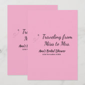 旅行ブライダルシャワー名恋しく思の追加日付Mrs. sim 招待状 (正面/裏面)