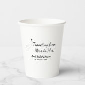 旅行ブライダルシャワー名恋しく思の追加日付Mrs. sim 紙コップ (正面)