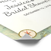 旅行ブライダルシャワー恋しく思歓迎サイン ポスター (角)