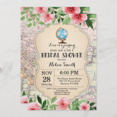 旅行ブライダルシャワー招待フローラ 招待状 (正面/裏面)