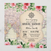 旅行ブライダルシャワー招待フローラ 招待状 (正面/裏面)