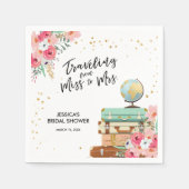 旅行ブライダルシャワー紙恋しく思ナプキンにミセス スタンダードカクテルナプキン (正面)