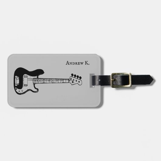 旅行ブラックロックギター音楽ラゲージタグ ラゲッジタグ (正面横)