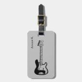 旅行ブラックロックギター音楽ラゲージタグ ラゲッジタグ (正面縦)
