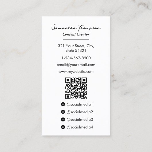 旅行ブロガーInfluencer Content Creatorの写真 名刺 (裏面)