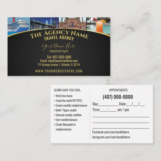 旅行プランナーエージェントテンプレート 名刺 (正面/裏面)