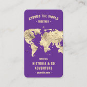 旅行プランナーモダンワールドマップパ王室のープル 名刺 (正面)