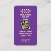 旅行プランナーモダンワールドマップパ王室のープル 名刺 (裏面)