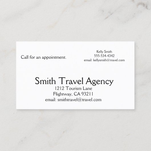 旅行プランナー庁 名刺 (裏面)