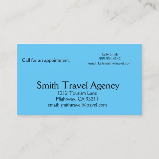 旅行プランナー庁 名刺 (裏面)