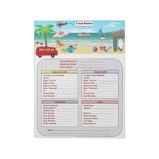 旅行プランナー ノートパッド (回転)