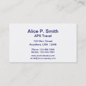 旅行プロフェッショナルのための空港コード 名刺 (裏面)