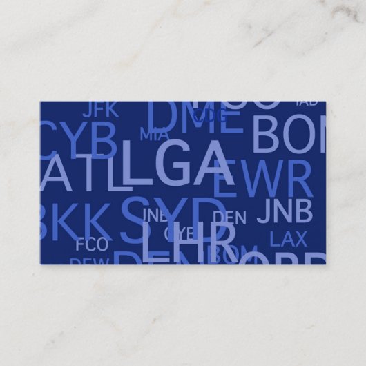 旅行プロフェッショナルのための空港コード 名刺 (正面)