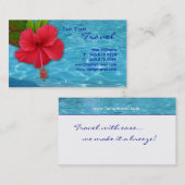 旅行プールの赤いハイビスカスの名刺 名刺 (正面/裏面)