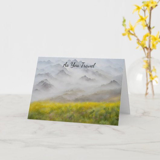 旅行ベストウィッシュランドスケープアートカード カード (黄色い花)