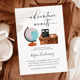 旅行ベビーシャワーアドベンチャー待ち 招待状