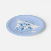 旅行ベビーシャワーテーマパスポートワールドマップ ペーパープレート (アングル)