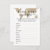 旅行ベビーシャワー単語スクランブルゲーム エンクロージャーカード (正面/裏面)