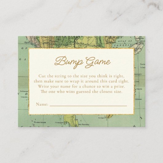 旅行ベビーシャワー推測バンプゲーム エンクロージャーカード (正面)
