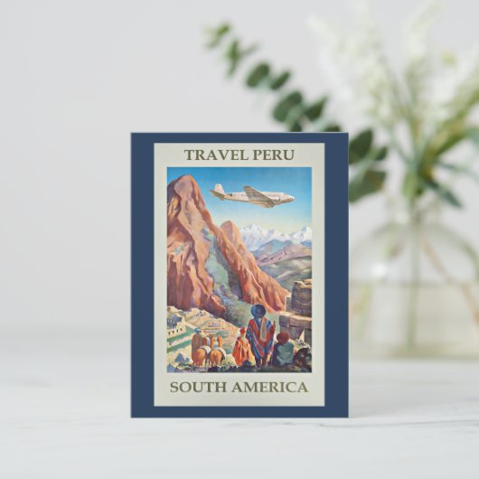 旅行ペルー、ヴィンテージのポスター、 ポストカード (スタンド正面)
