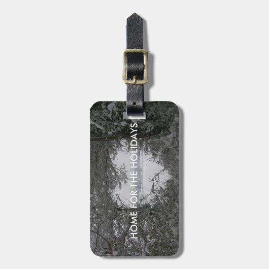 旅行ホームのための休日の写真ラブスノーハート ラゲッジタグ (正面縦)