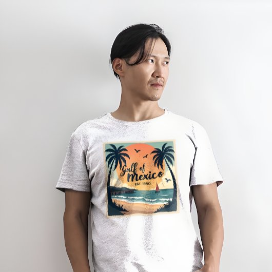 旅行ポスタースタイルメキシコ湾 Tシャツ