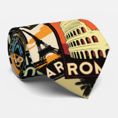 旅行ポスターレトロのヴィンテージヨーロッパアジア米国 ネクタイ (ロール)