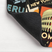 旅行ポスターレトロのヴィンテージヨーロッパアジア米国 マウスパッド (コーナー)