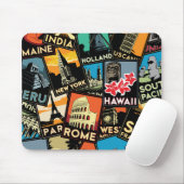 旅行ポスターレトロのヴィンテージヨーロッパアジア米国 マウスパッド (マウス)