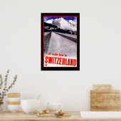 旅行ポスターヴィンテージスイススキー ポスター (キッチン)
