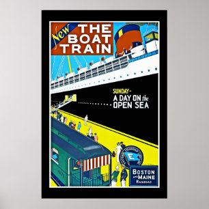 旅行ポスターヴィンテージボストンメイン鉄道 ポスター