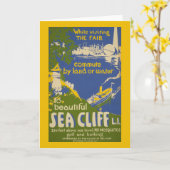 旅行ポスター海の崖を促進するロングアイランド2 カード (黄色い花)