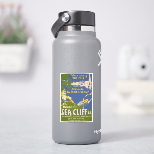 旅行ポスター海の崖を促進するロングアイランド2 シール (HydroFlask)