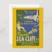 旅行ポスター海の崖を促進するロングアイランド2 ポストカード (正面/裏面)
