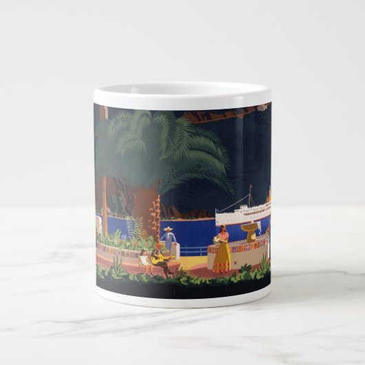 旅行ポスター – カリフォルニア州サンタカタリナ島 ジャンボコーヒーマグカップ (正面)