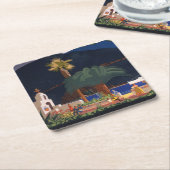 旅行ポスター – カリフォルニア州サンタカタリナ島 スクエアペーパーコースター (アングル)