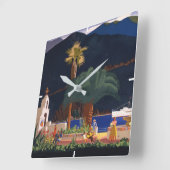 旅行ポスター – カリフォルニア州サンタカタリナ島 スクエア壁時計 (傾斜)