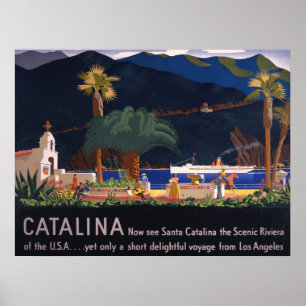 旅行ポスター – カリフォルニア州サンタカタリナ島 ポスター