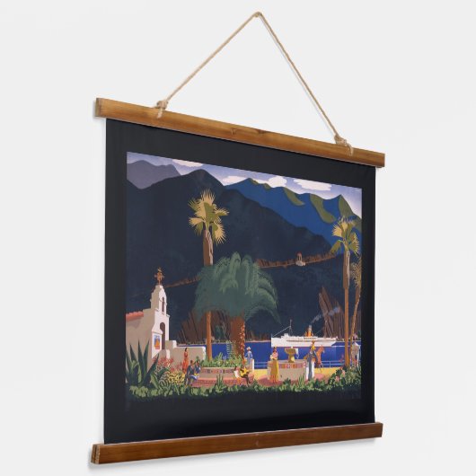 旅行ポスター – カリフォルニア州サンタカタリナ島 吊り下げ型タペストリー (傾斜あり)