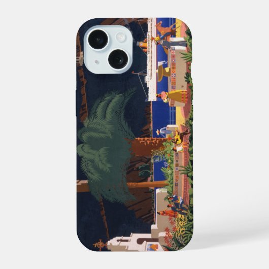 旅行ポスター – カリフォルニア州サンタカタリナ島 iPhone 15ケース (裏面)