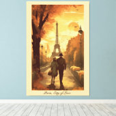 旅行ポスター、パリのロマンスカスタマイズ可能 キャンバスプリント (インサイチュ (ウッドフロア))