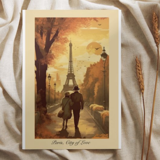 旅行ポスター、パリのロマンスカスタマイズ可能 ポスター