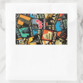 旅行ポスターretroヴィンテージeurope asia usa 長方形シール (バッグ)