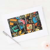 旅行ポスターretroヴィンテージeurope asia usa 長方形シール (封筒)